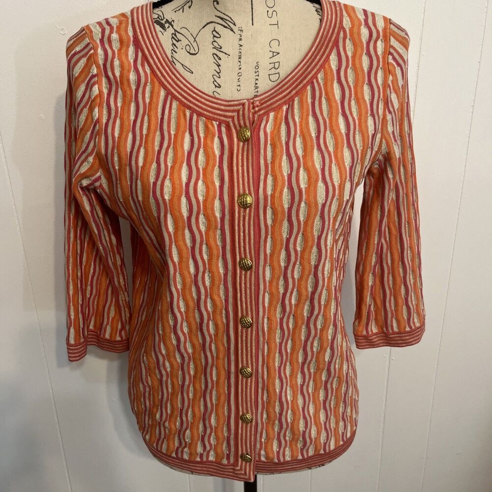 Sigrid Olsen Cardigan Button Front Size Medium Si… - image 2